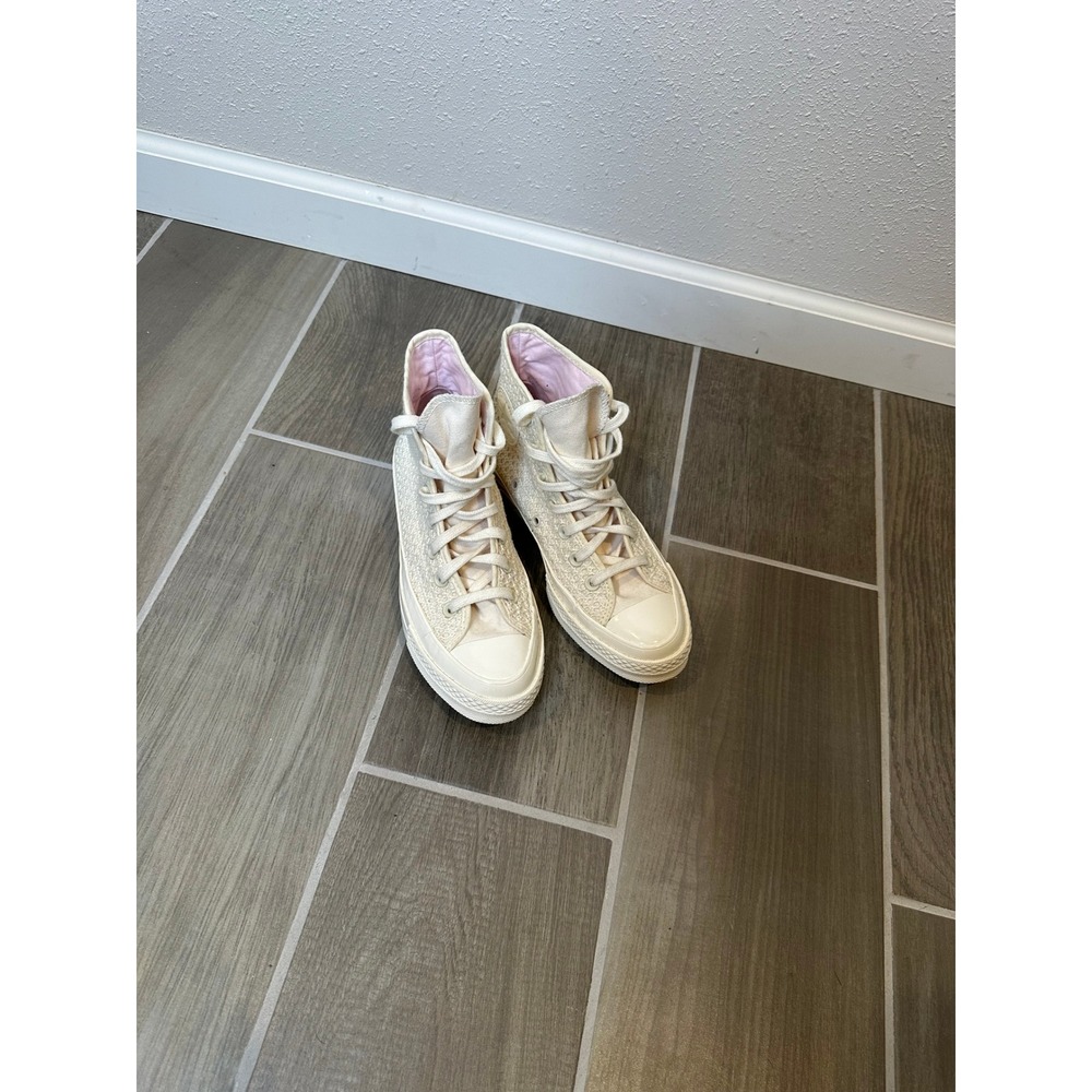 Converse Chuck 70 Hi Woven Textile Cream Sneakers‎ A07534C Womens 7.5 - Picture 5 of 5